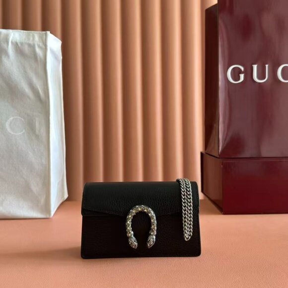 Gucci’s mini bag suede and leather all black - Picture 1 of 8